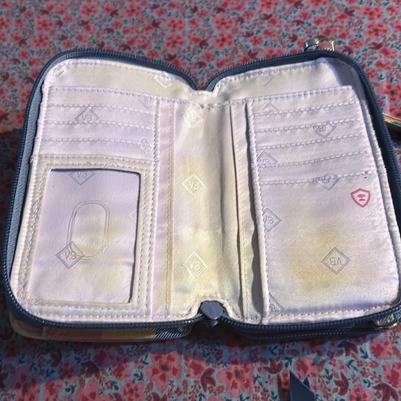 Vera Bradley Tropics Plaid Bundle Lanyard Zip ID All In One Crossbody - Picture 5 of 13